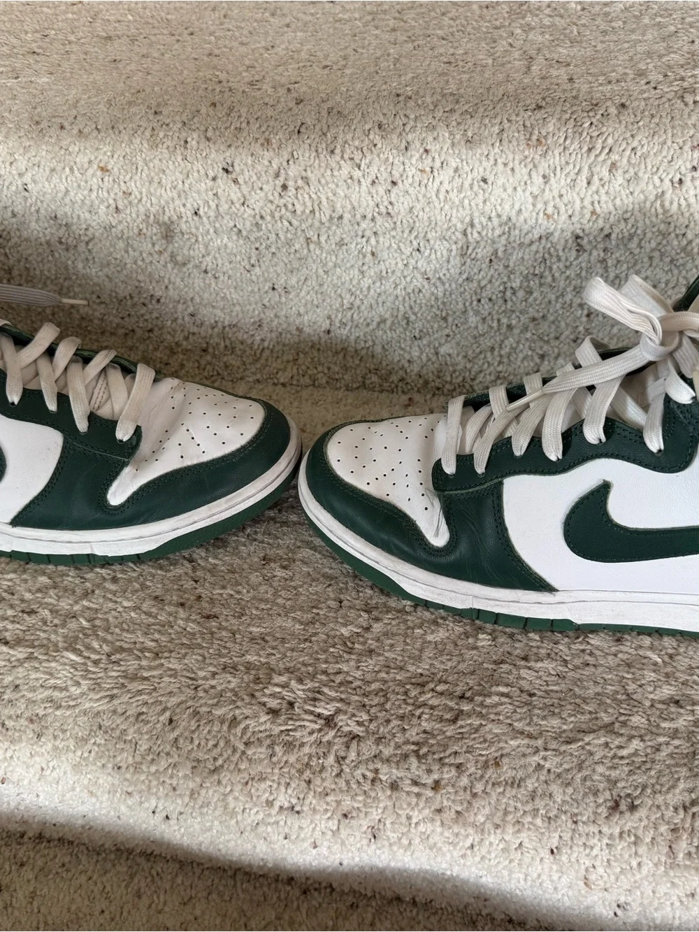 Nike High-Top Sneakers in White and Dark Green - Picture 13 of 14